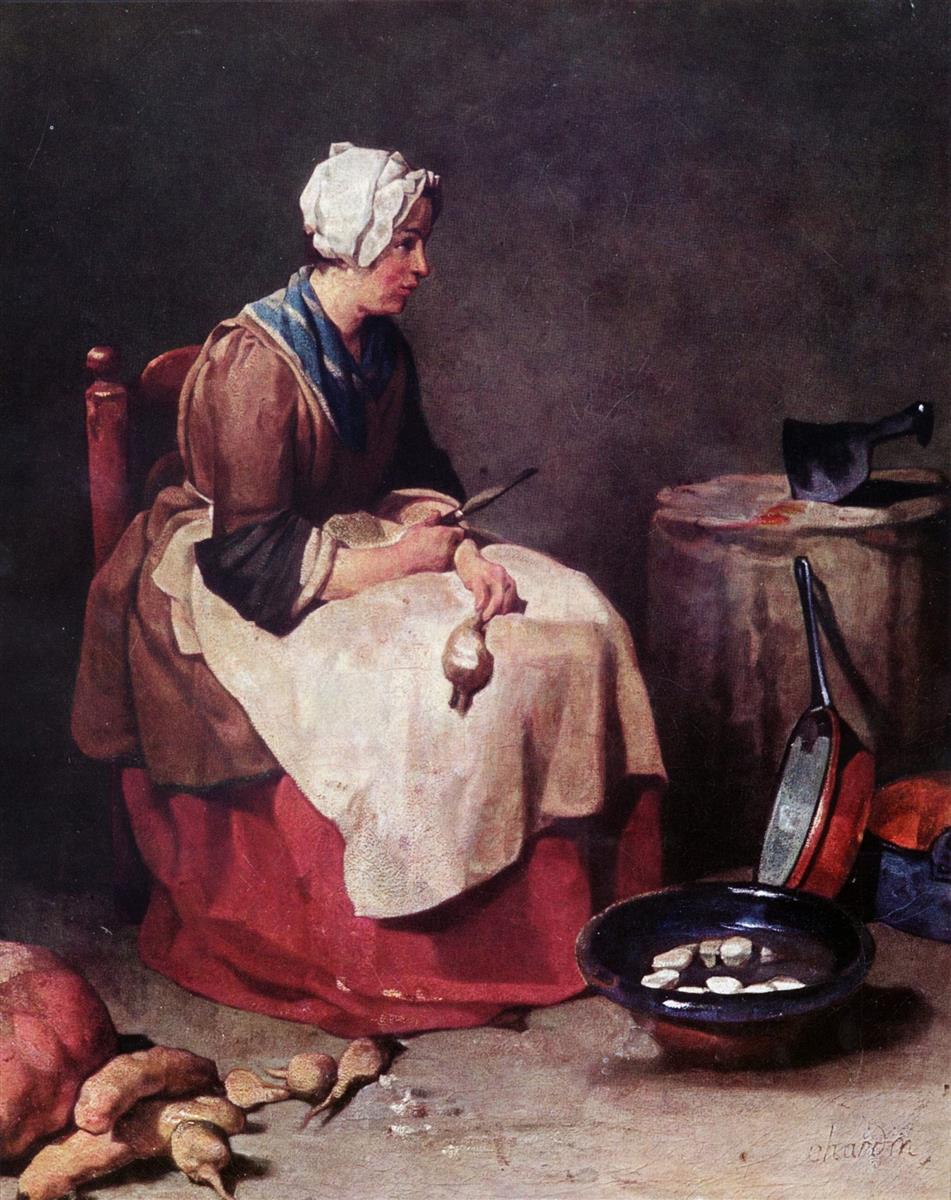 Woman Cleaning Turnips