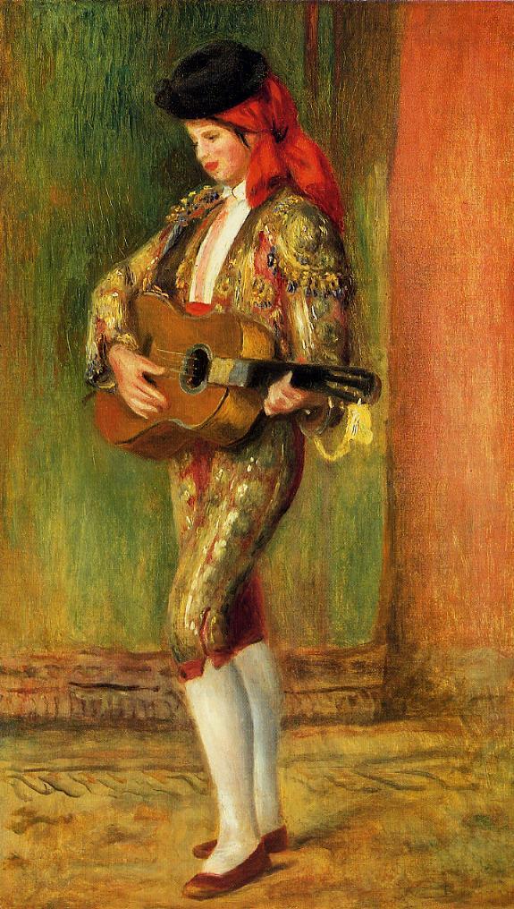 Young Guitarist Standing by Pierre-Auguste