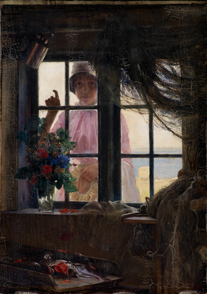 A Young Woman Knocking at the Fisherman’s Window