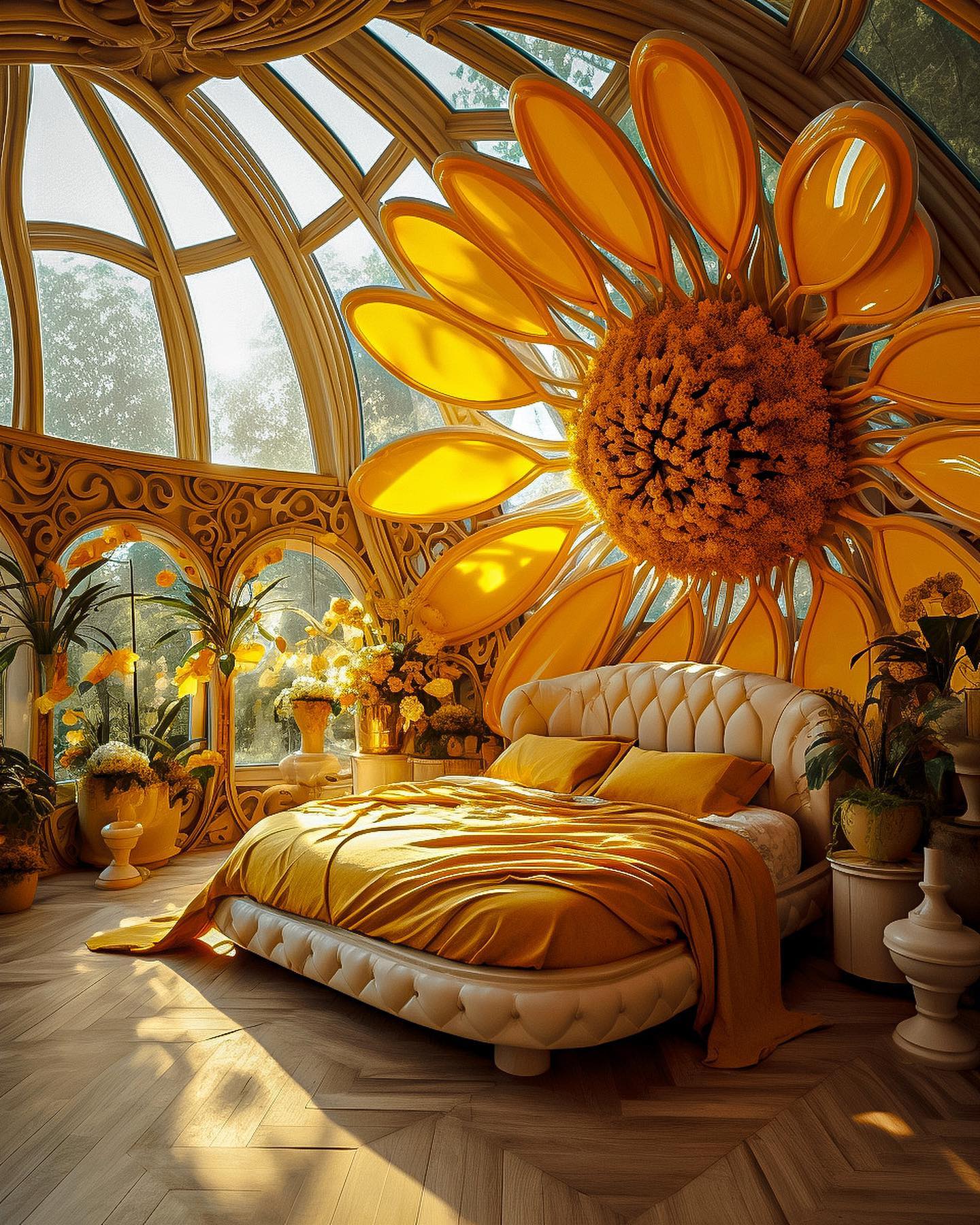 Sunflower Themed Interior Design by Dina Dennaoui 