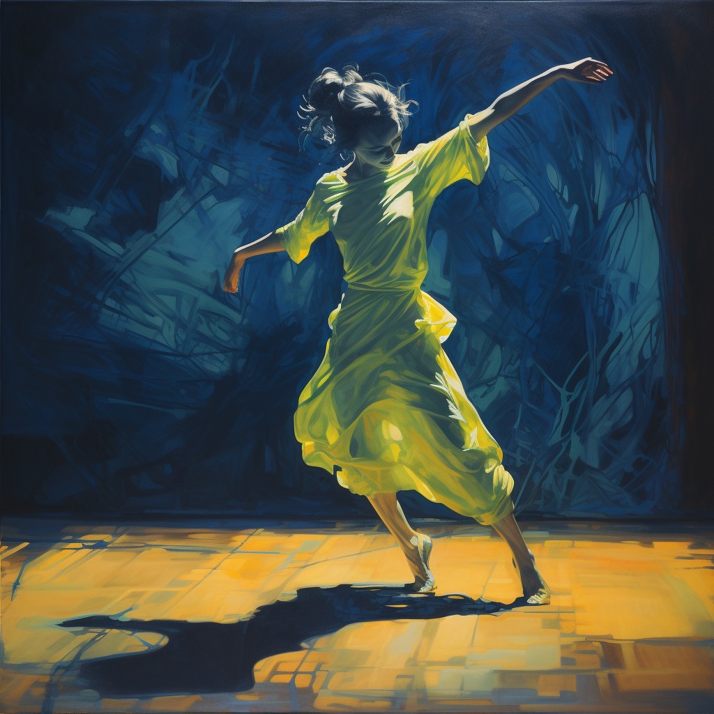 Woman Dancing with her Shadow