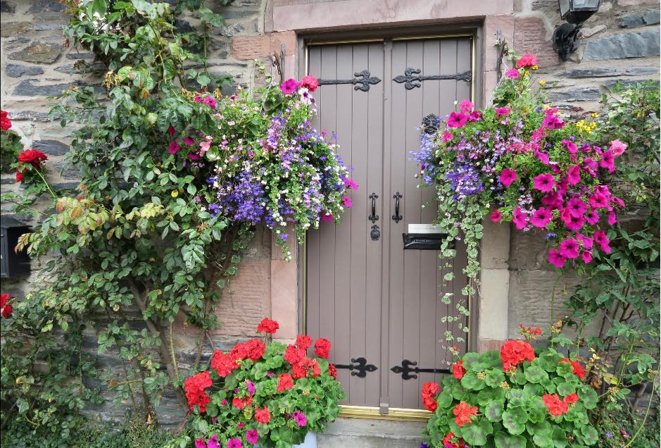 a doorway in a village at Loch Lomond, Scotland