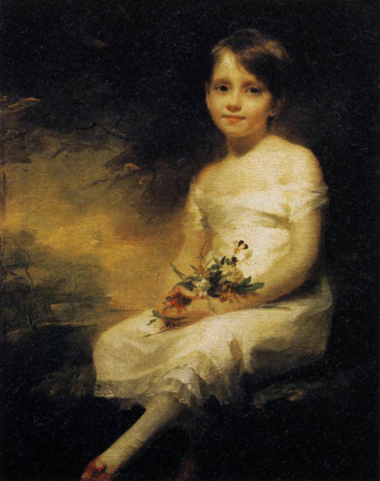 Little Girl Holding Flowers, Portrait of Nancy Graham