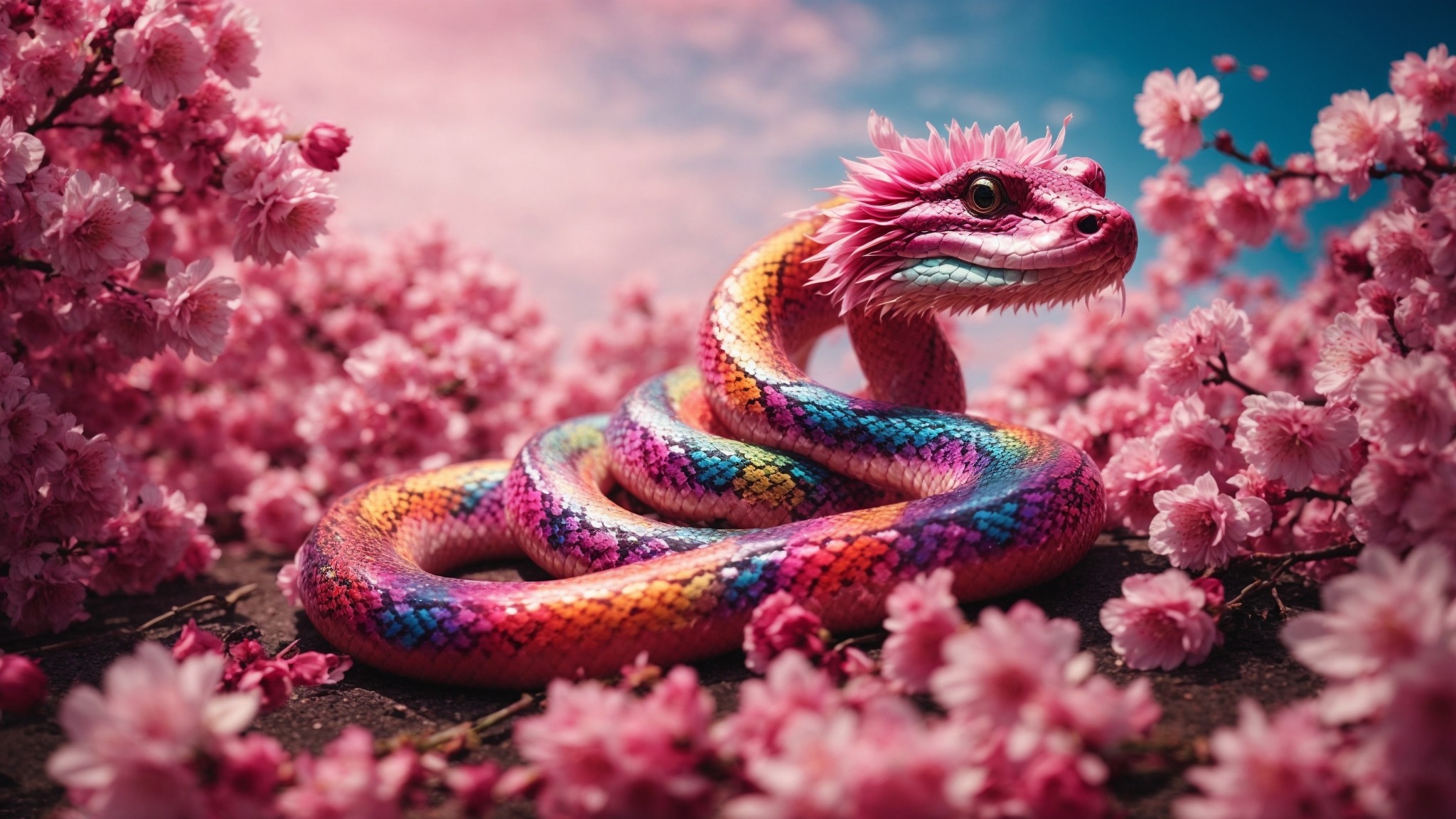 Pink Rainbow Serpent