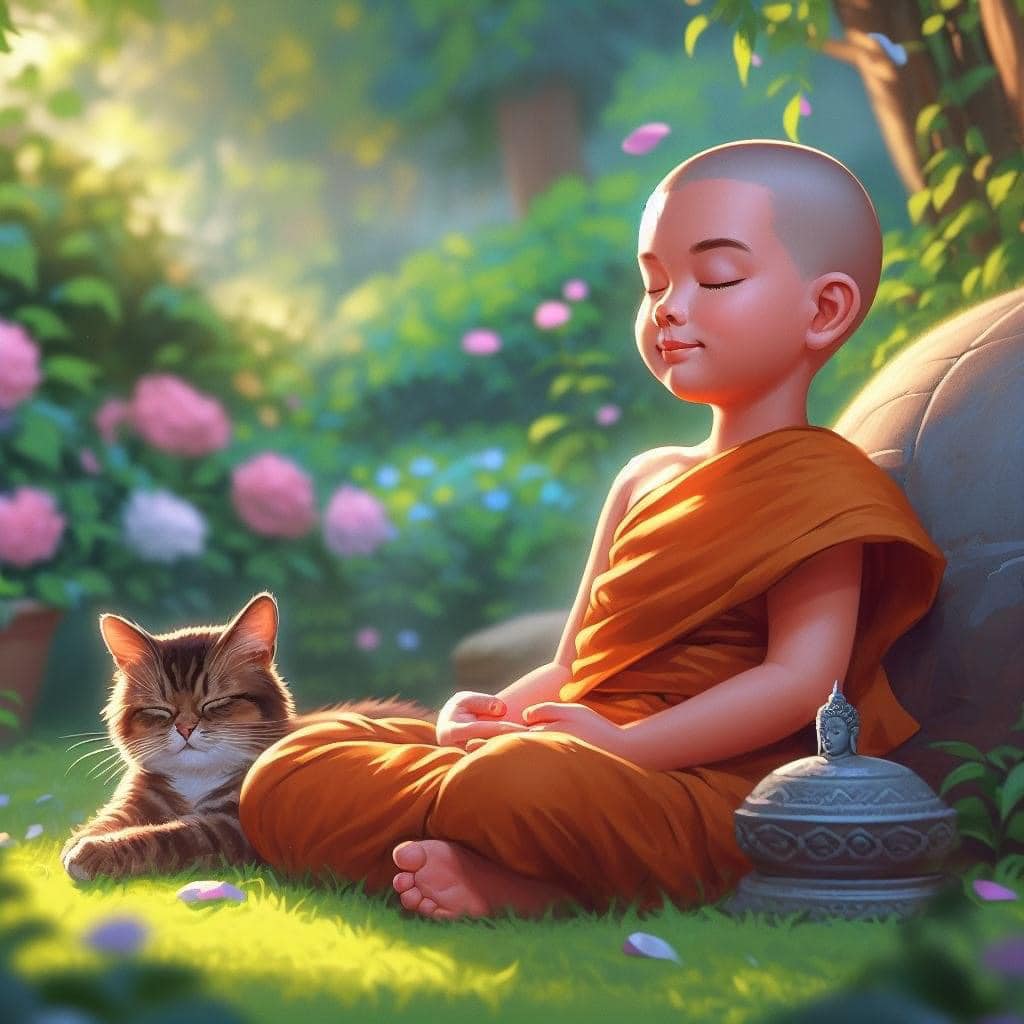 Kitty and Young Monk