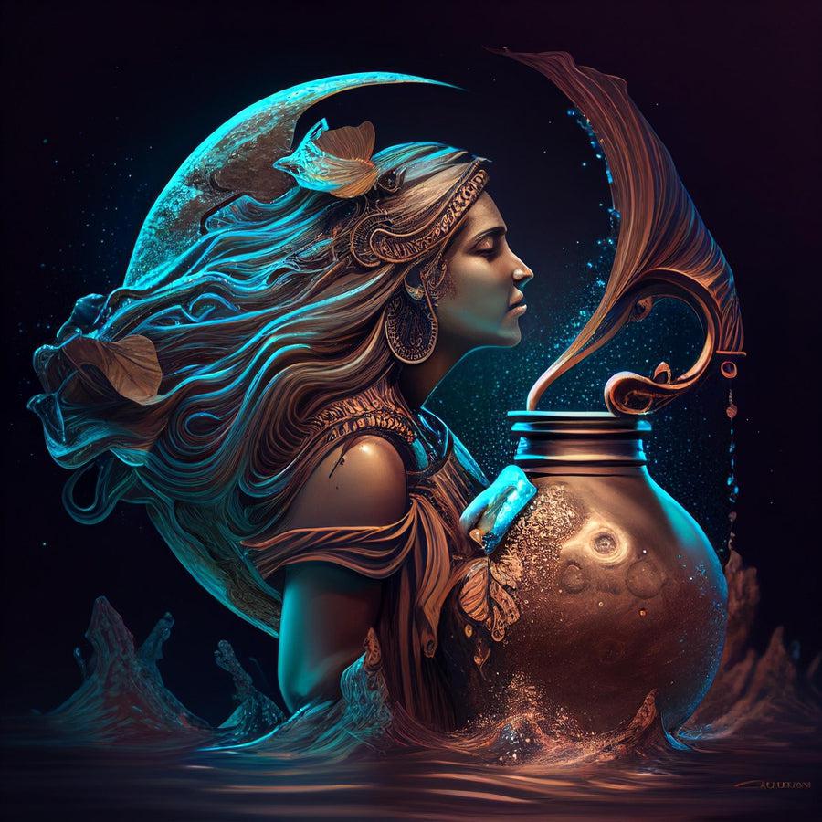 New Moon at 20 degrees Aquarius, sign of the Water Bearer