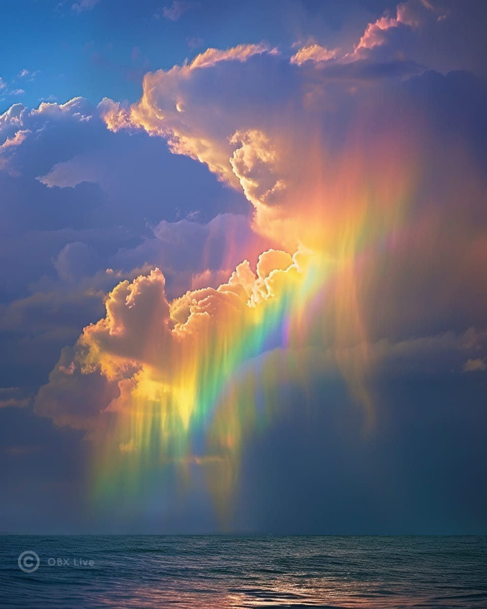 Rare Rainbow Clouds After the Rain