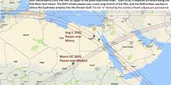  Mideast Eclipses of 2027 and 2034