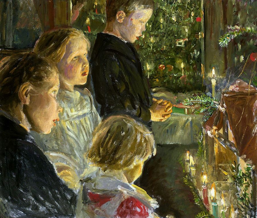 Kalckreuth Children by the Christmas tree