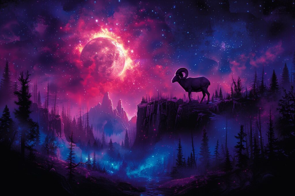 New Moon at 9 degrees Capricorn, sign of the Goat