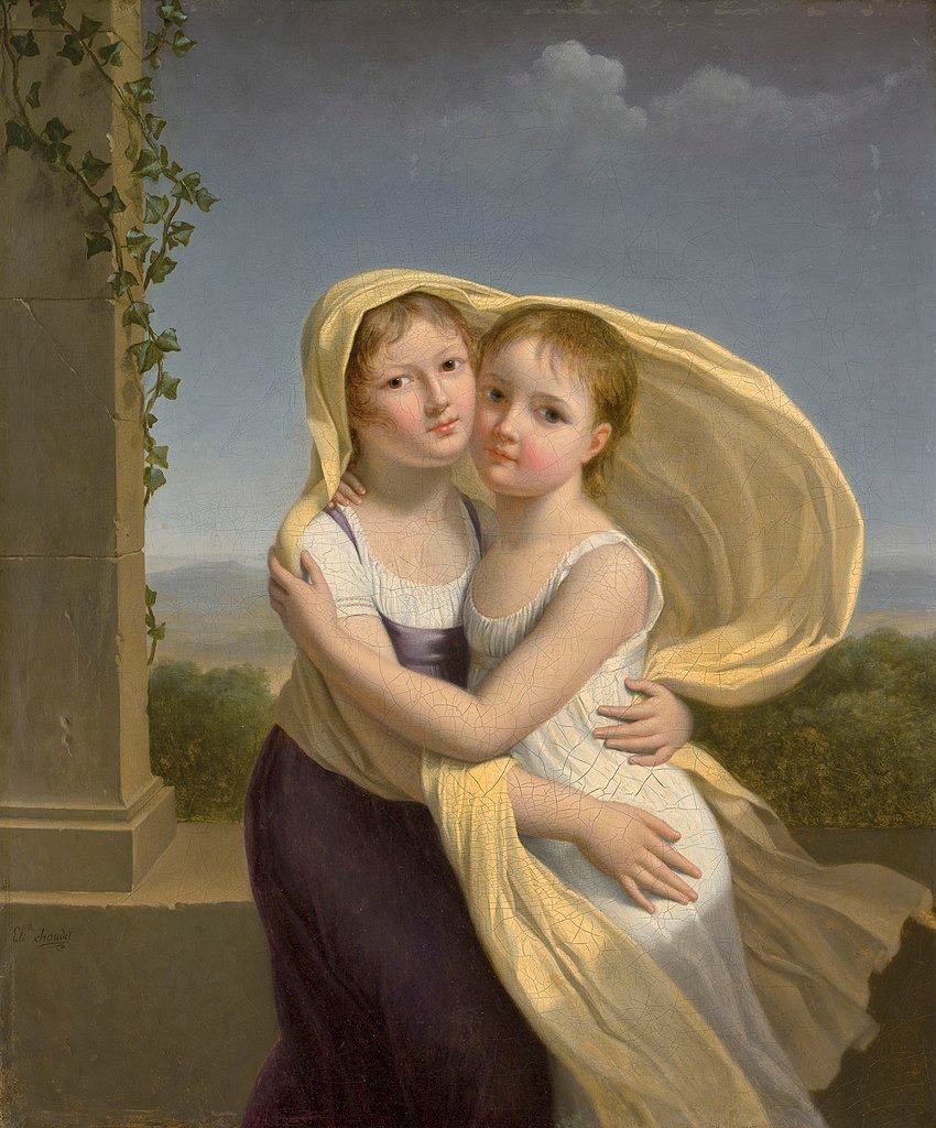 Two sisters embracing