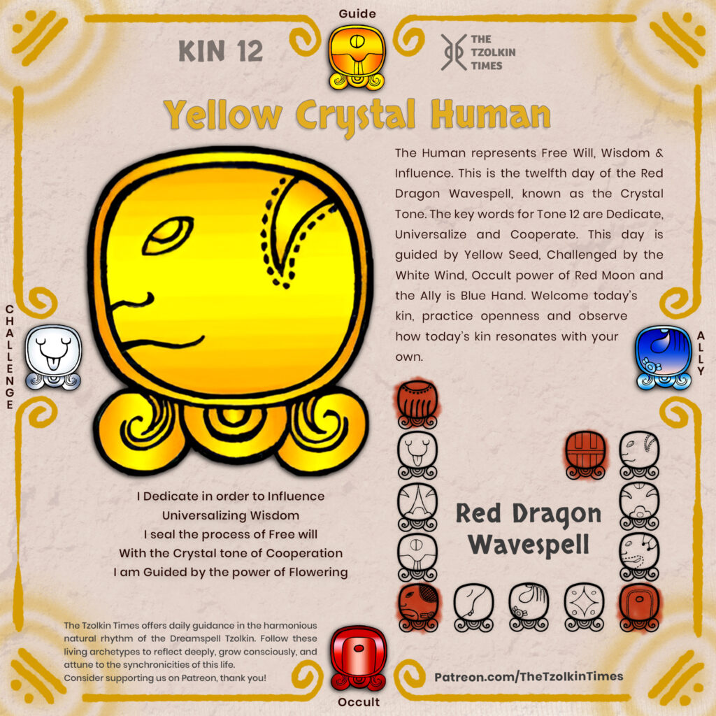 Kin 12 ~ Yellow Crystal Human