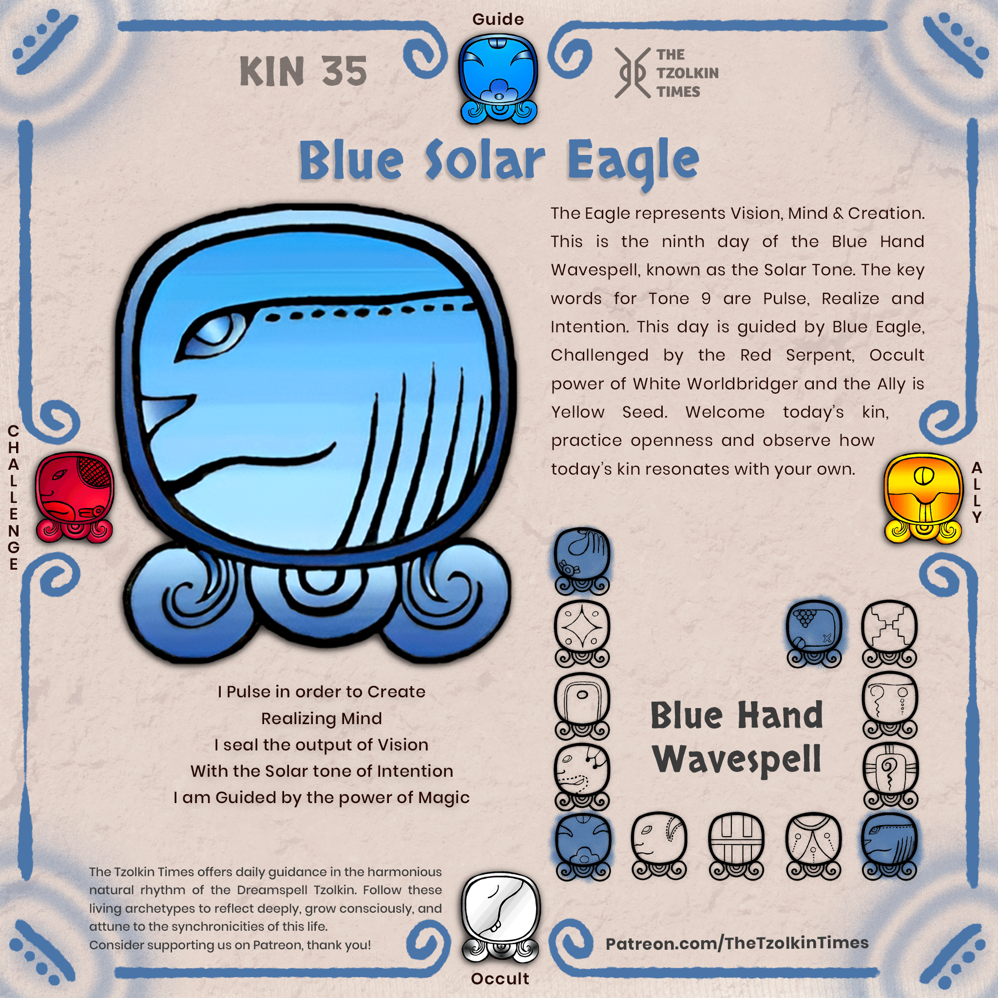 Kin 35 ~ Blue Solar Eagle