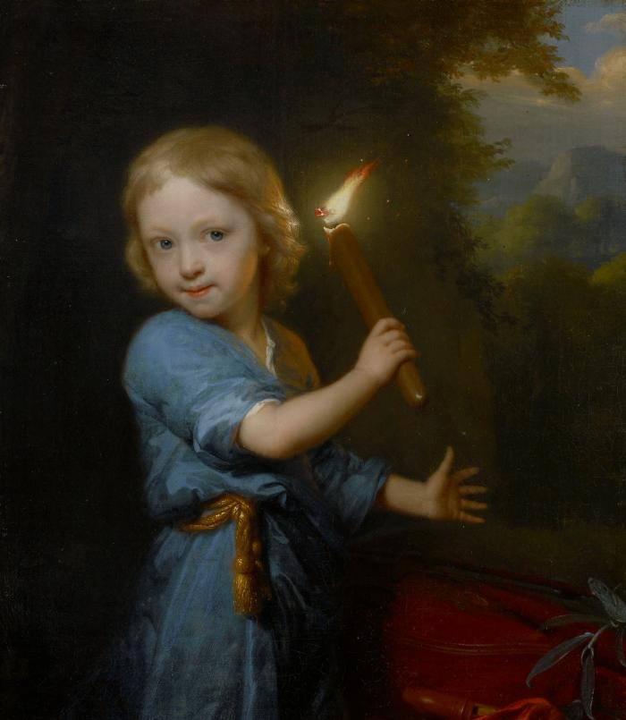 Boy Holding a Torch