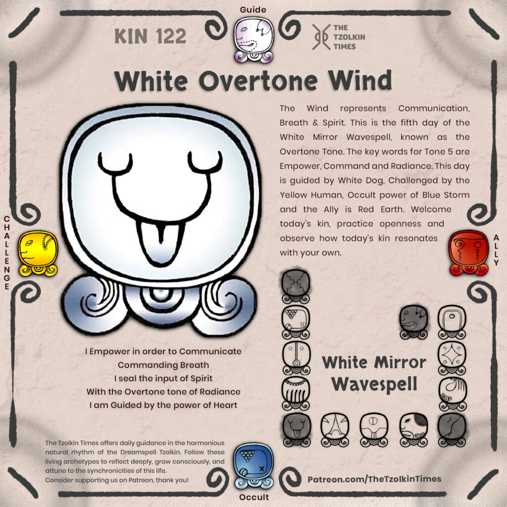 Kin 122 ~ White Overtone Wind