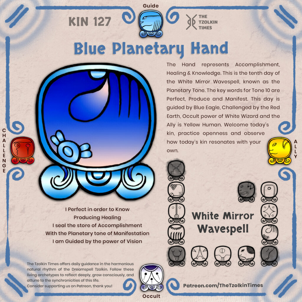 Kin 127 ~ Blue Planetary Hand