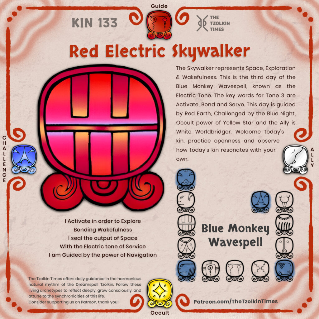 Kin 133 ~ Red Electric Skywalker