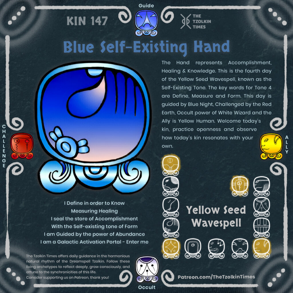 Kin 147 ~ Blue Self-Existing Hand
