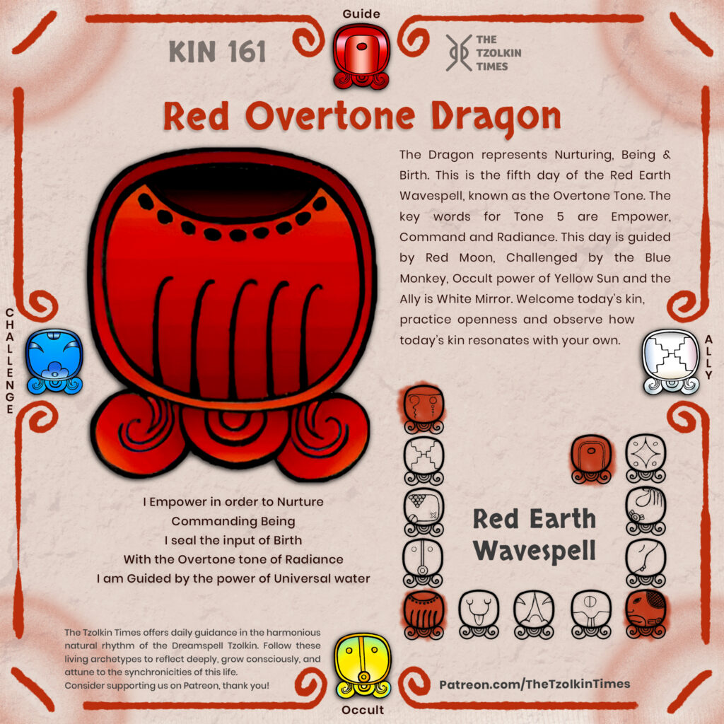 Kin 161 ~ Red Overtone Dragon
