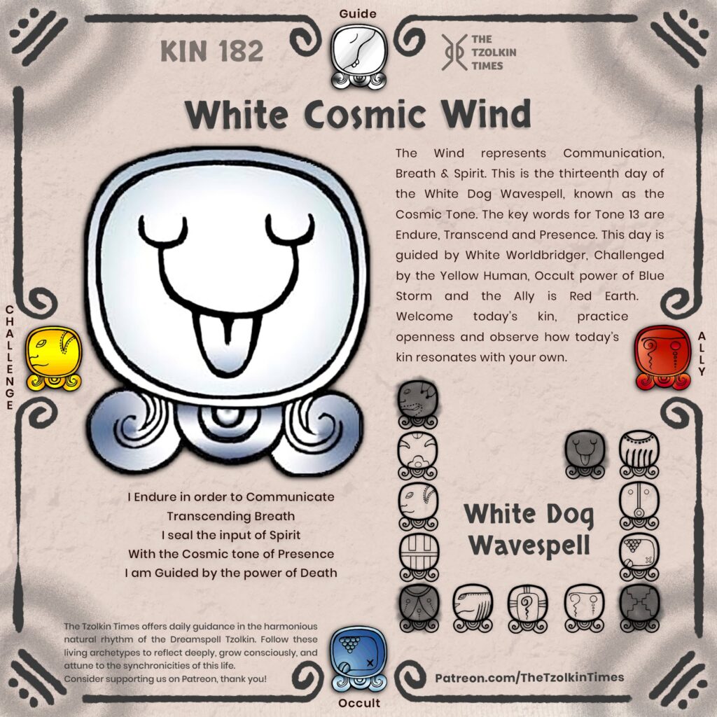 Kin 182 ~ White Cosmic Wind