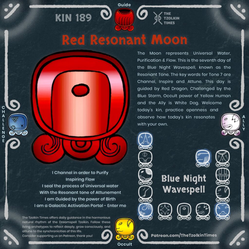 Kin 189 ~ Red Resonant Moon