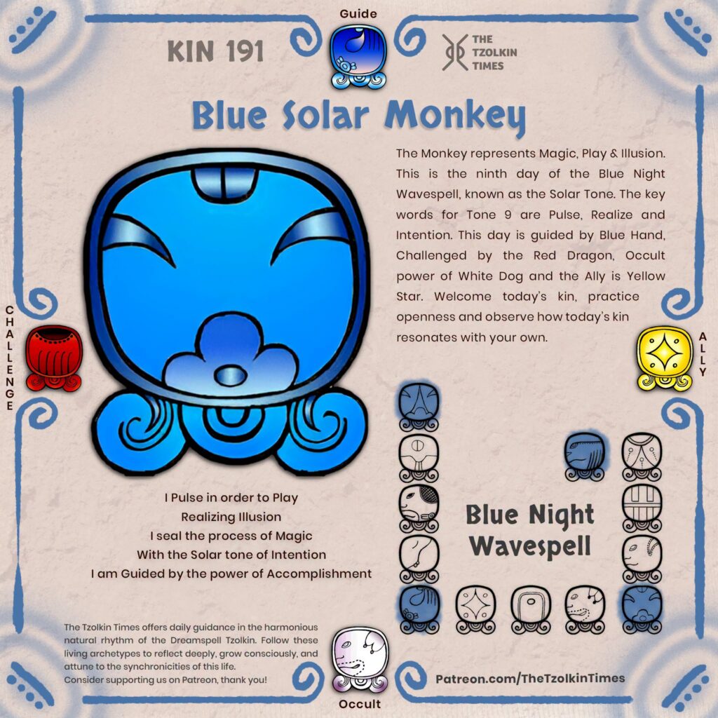 Kin 191 ~ Blue Solar Monkey