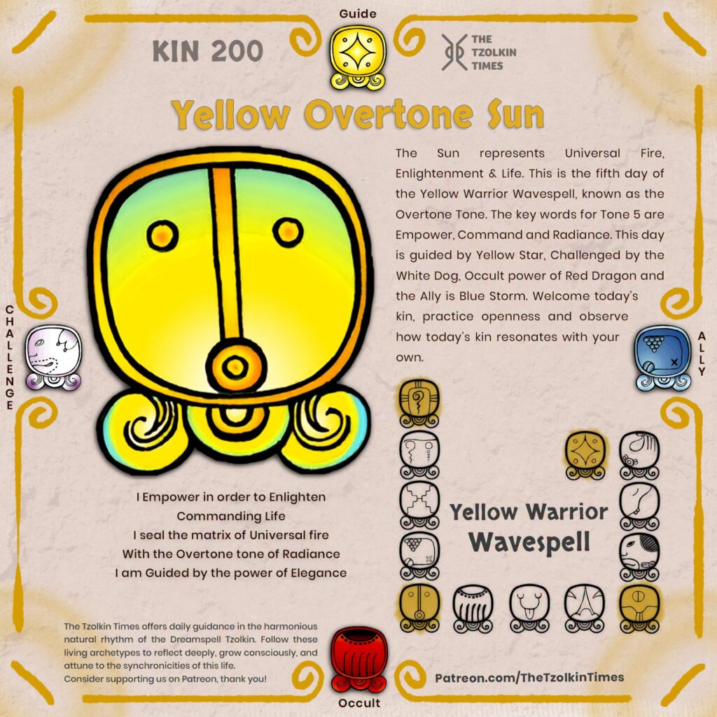 Kin 200 ~ Yellow Overtone Sun