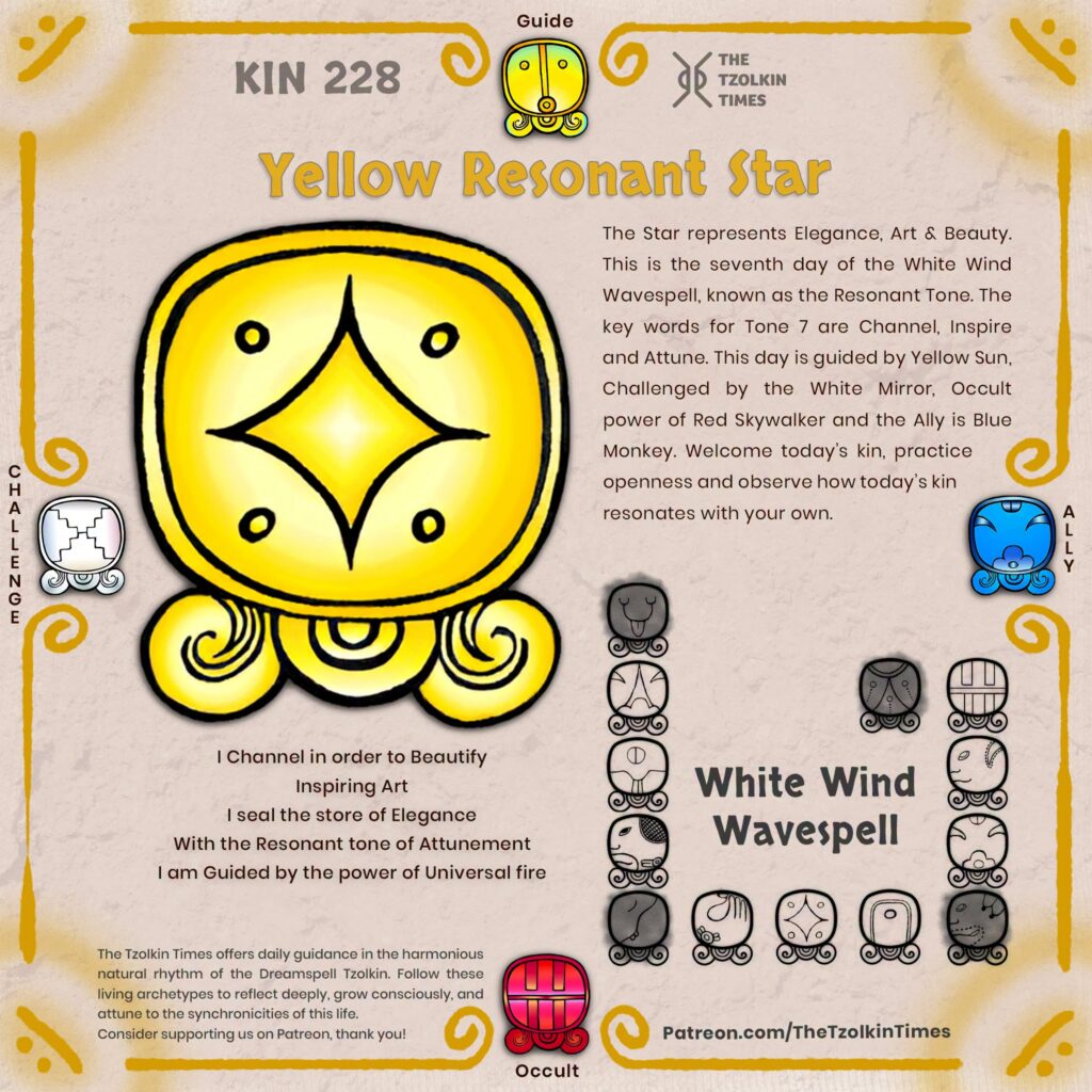 Kin 228 ~ Yellow Resonant Sun