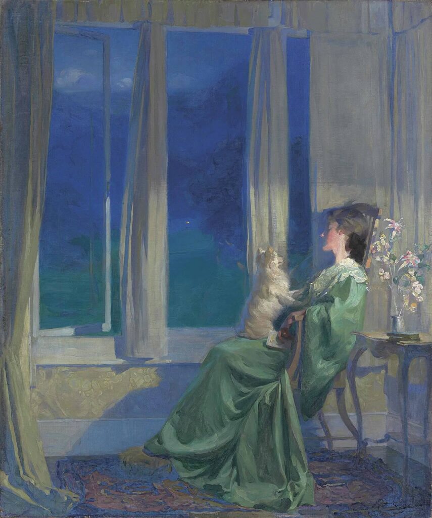 When the blue evening slowly falls