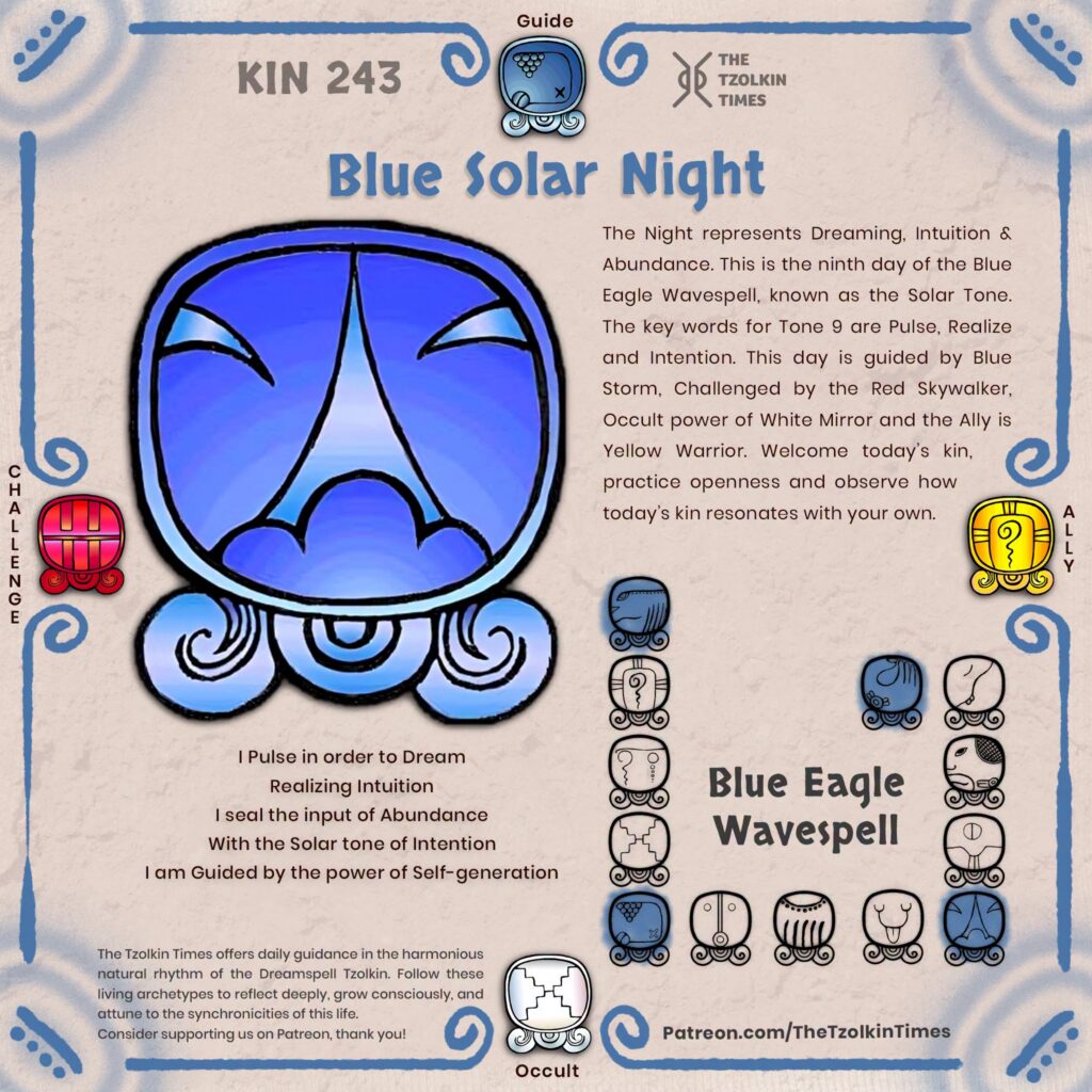 Kin 243 ~ Blue Solar Night