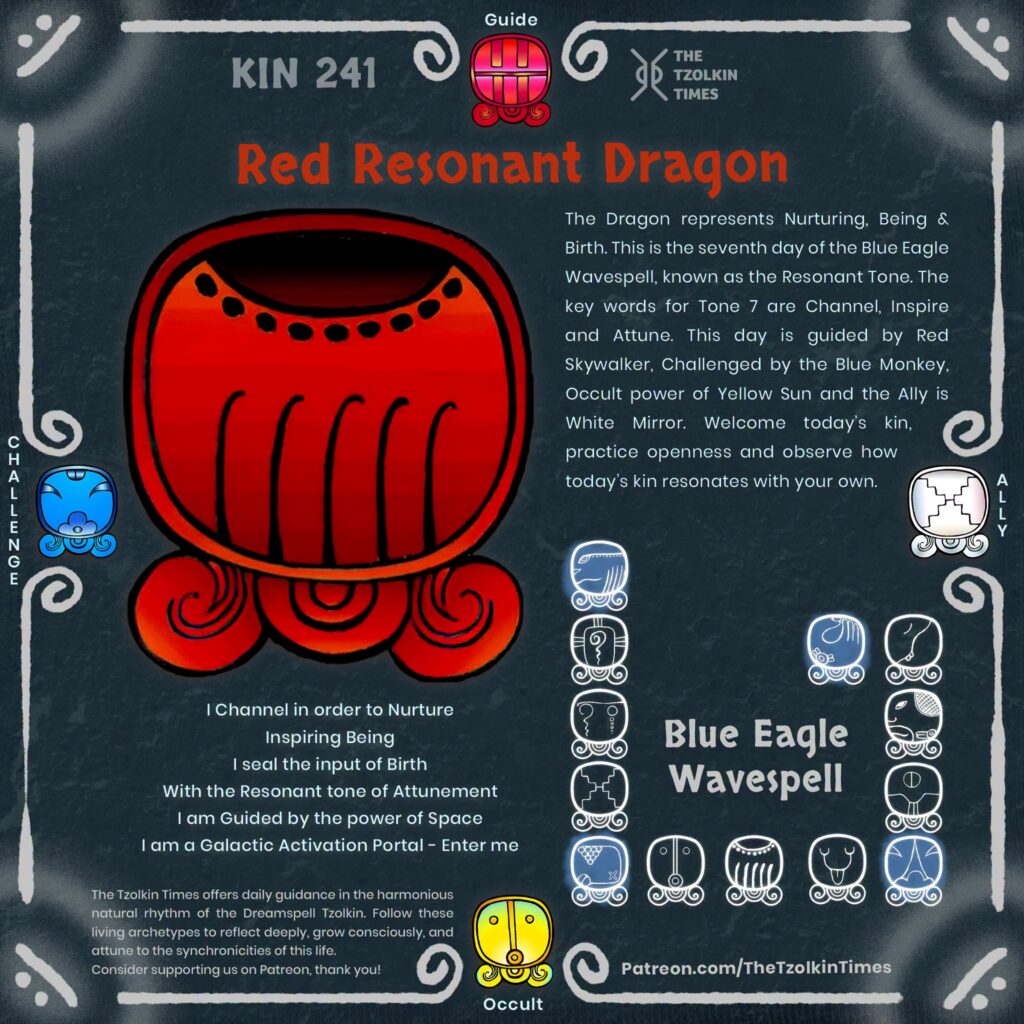 Kin 241 ~ Red Resonant Dragon