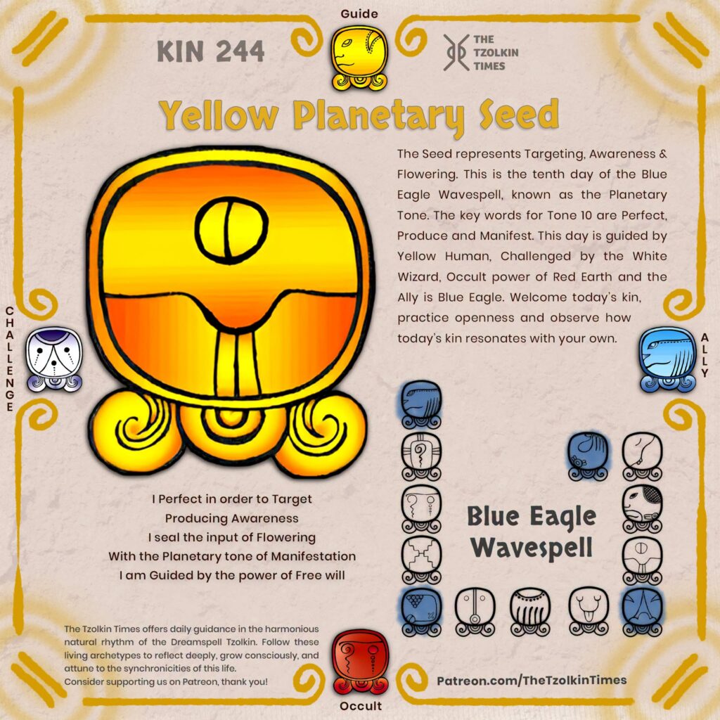 Kin 244 ~ Yellow Planetary Seed