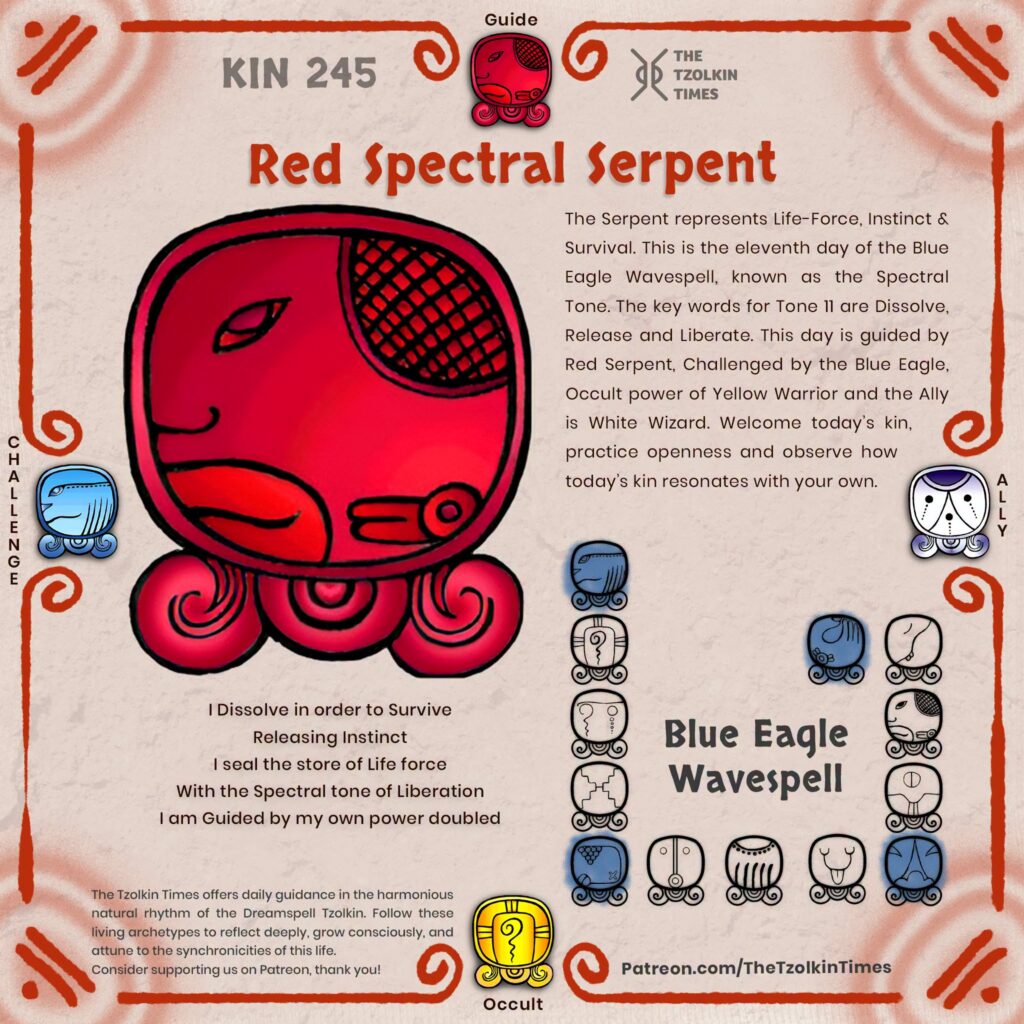 Kin 245 ~ Red Spectral Serpent
