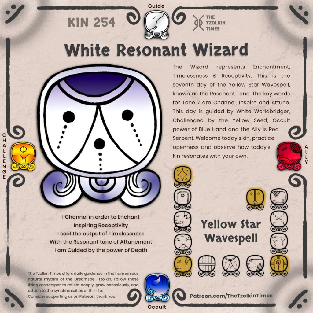 Kin 254 ~ White Resonant Wizard