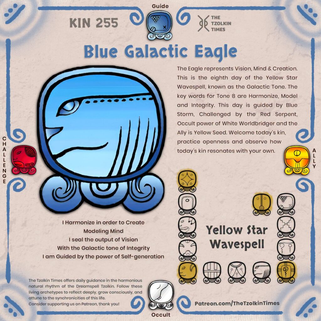 Kin 255 ~ Blue Galactic Eagle
