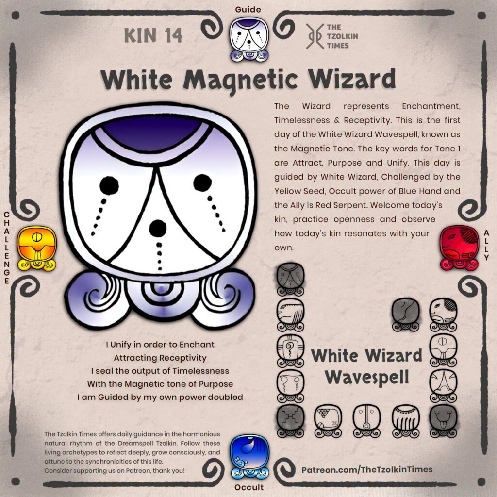 Kin 14 ~ White Magnetic Wizard
