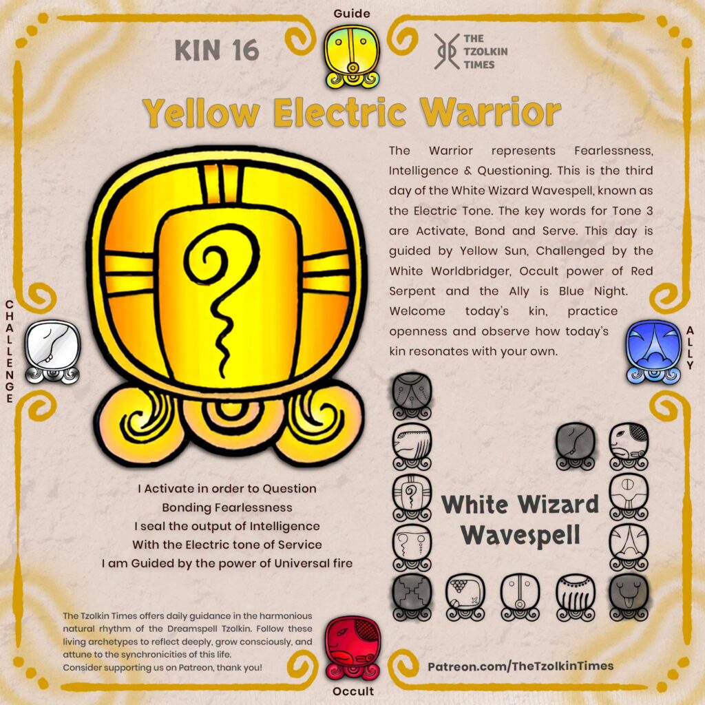 Kin 16 ~ Yellow Electric Warrior