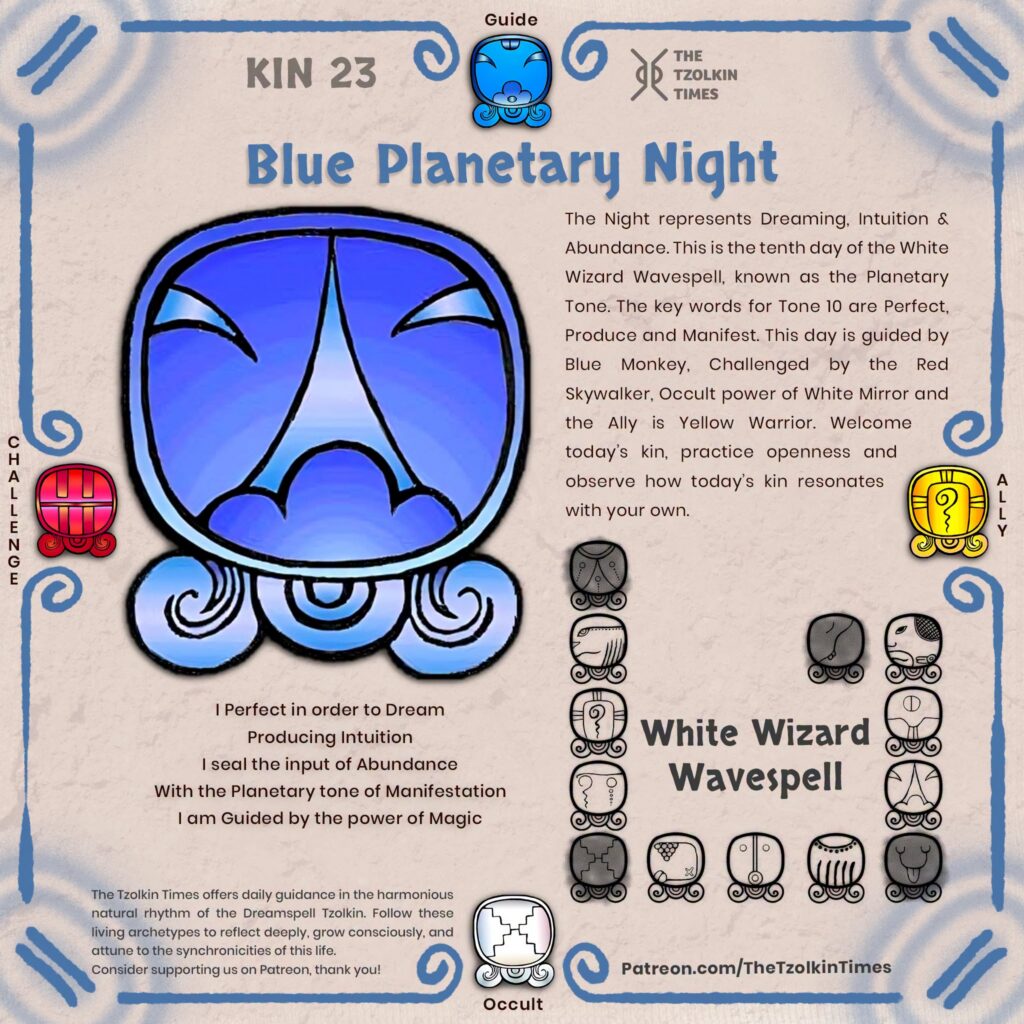 Kin 23 ~ Blue Planetary Night