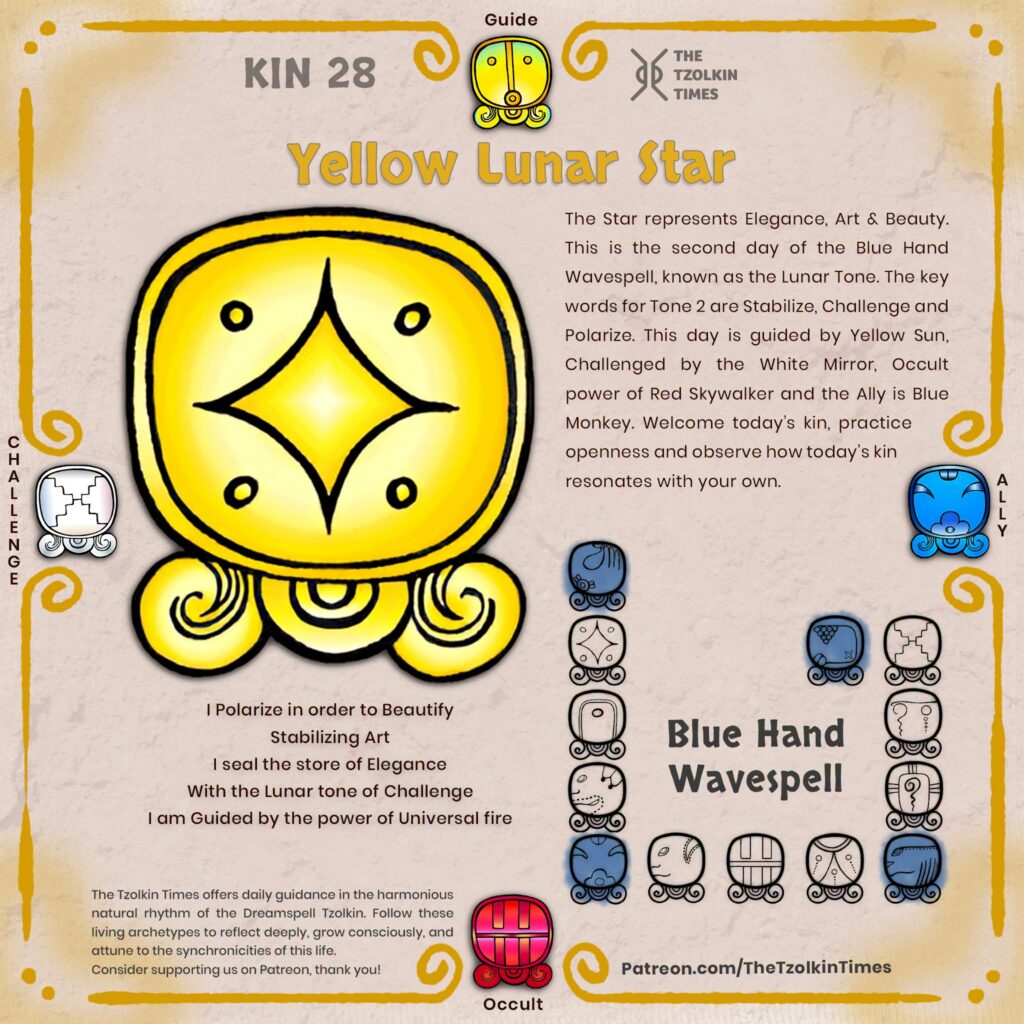 Kin 28 ~ Yellow Lunar star