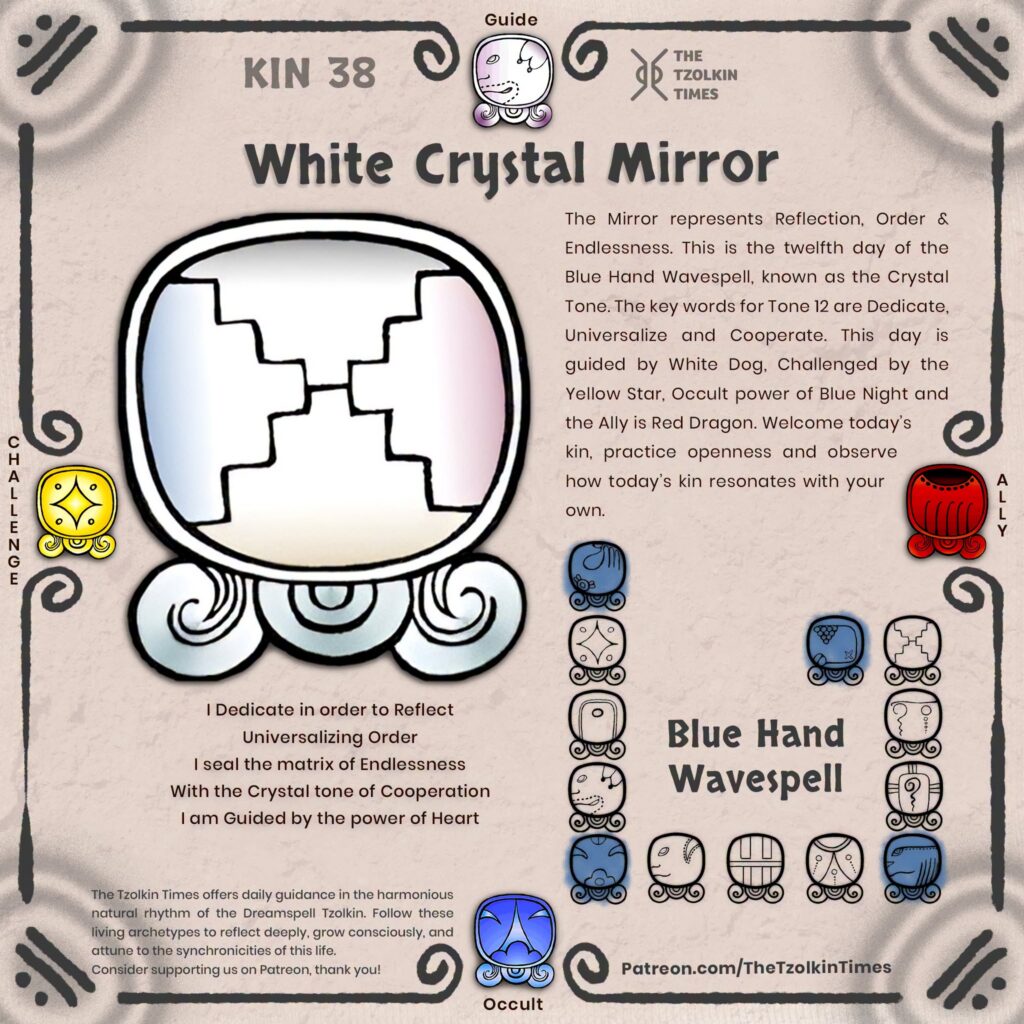 Kin 38 ~ White Crystal Mirror